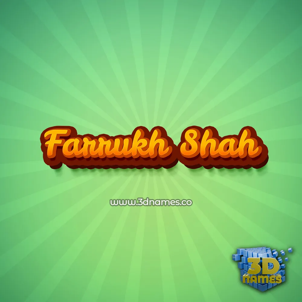 farrukh shah in Green Rays style - 3D name wallpaper
