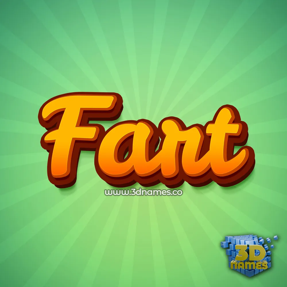 fart in Green Rays style - 3D name wallpaper