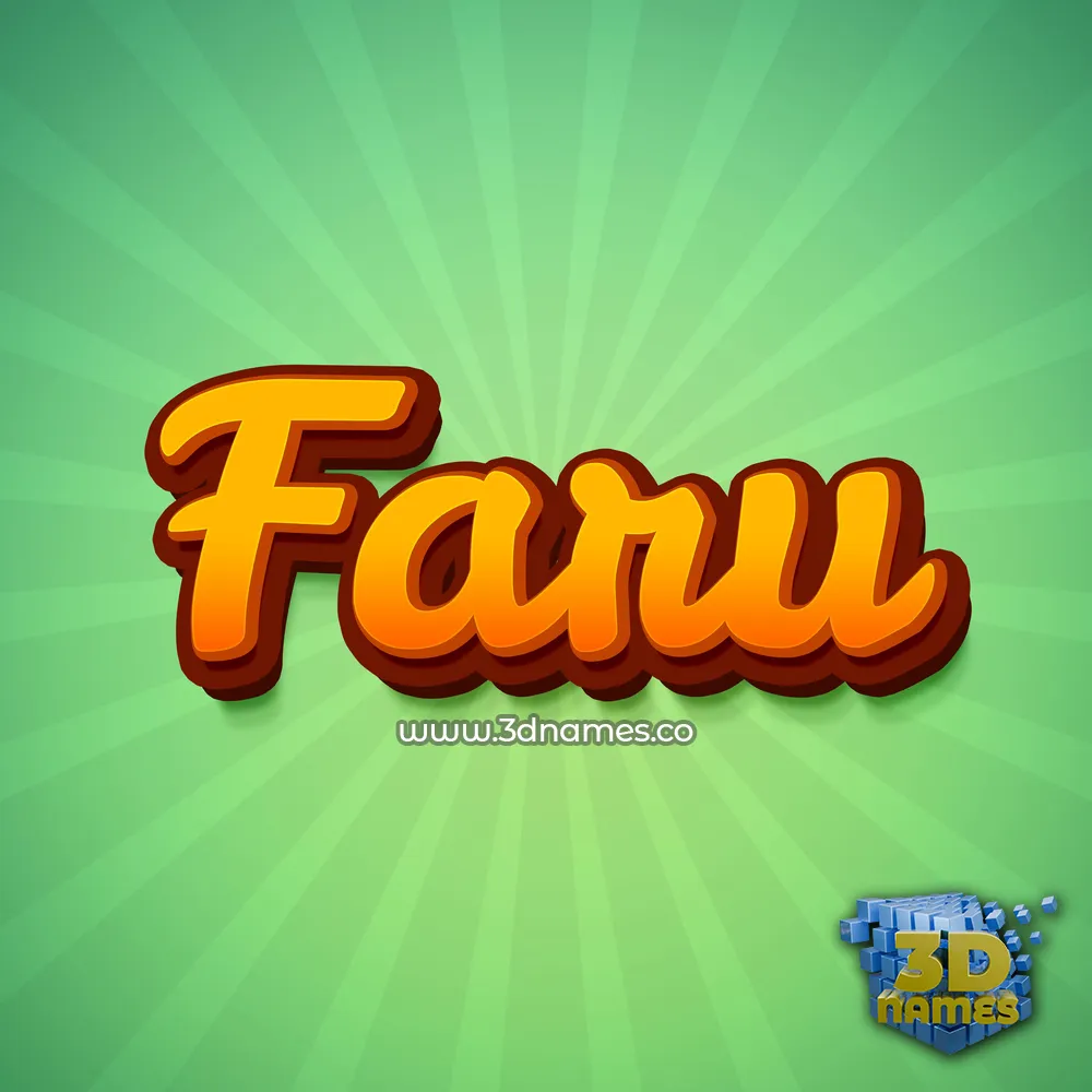faru in Green Rays style - 3D name wallpaper