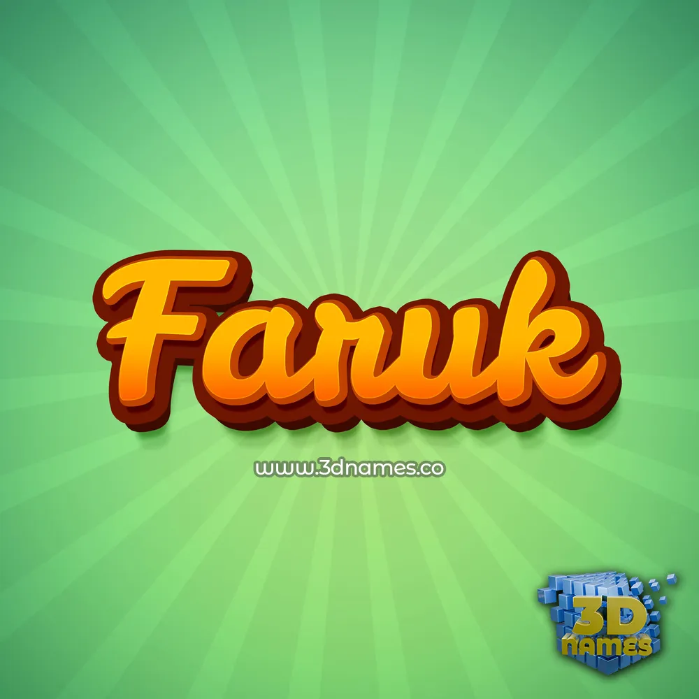 faruk in Green Rays style - 3D name wallpaper