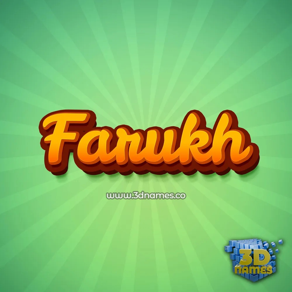 farukh in Green Rays style - 3D name wallpaper