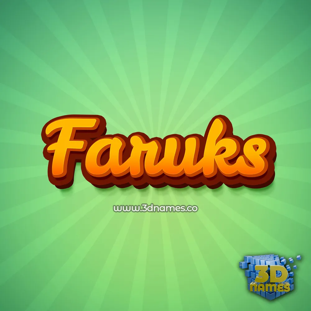 faruks in Green Rays style - 3D name wallpaper