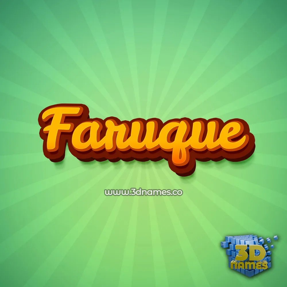 faruque in Green Rays style - 3D name wallpaper