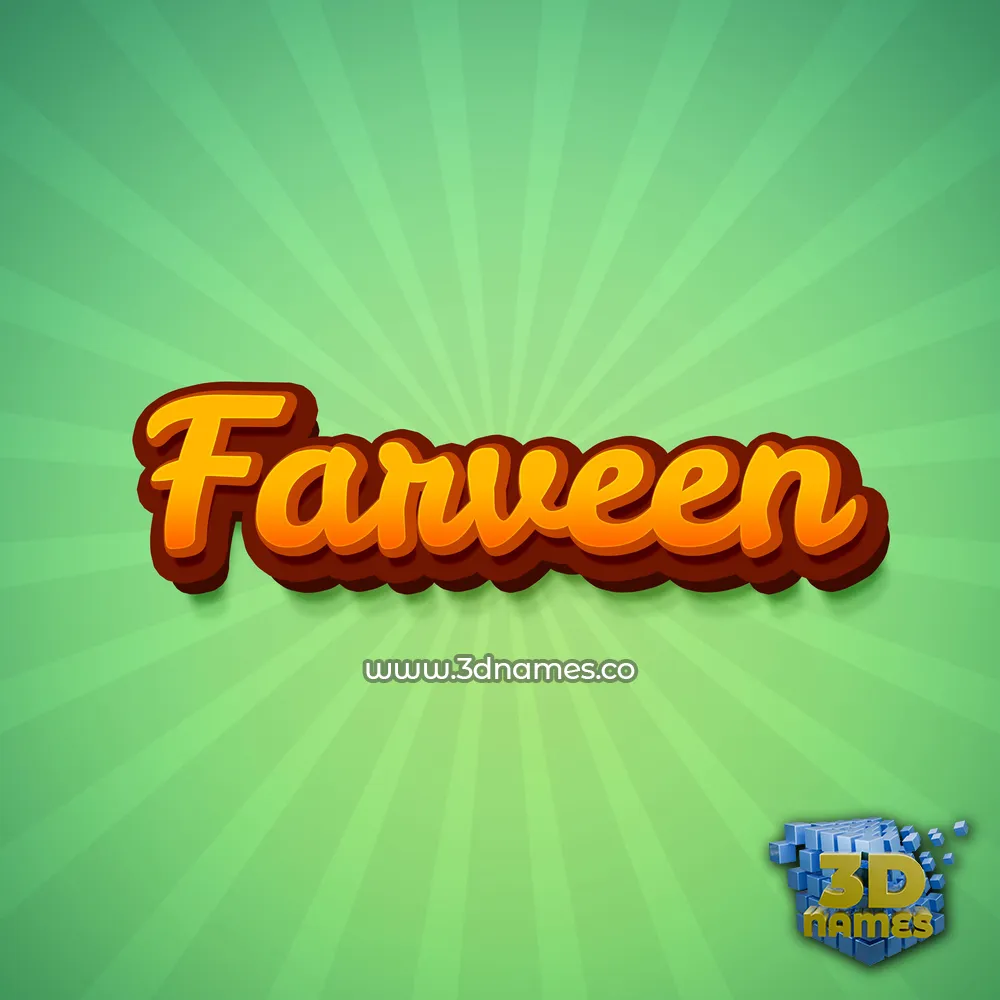 farveen in Green Rays style - 3D name wallpaper