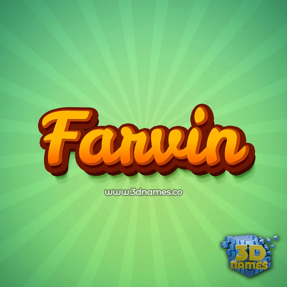 farvin in Green Rays style - 3D name wallpaper