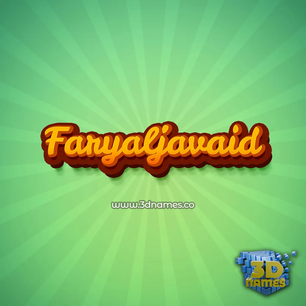 faryaljavaid in Green Rays style - 3D name wallpaper