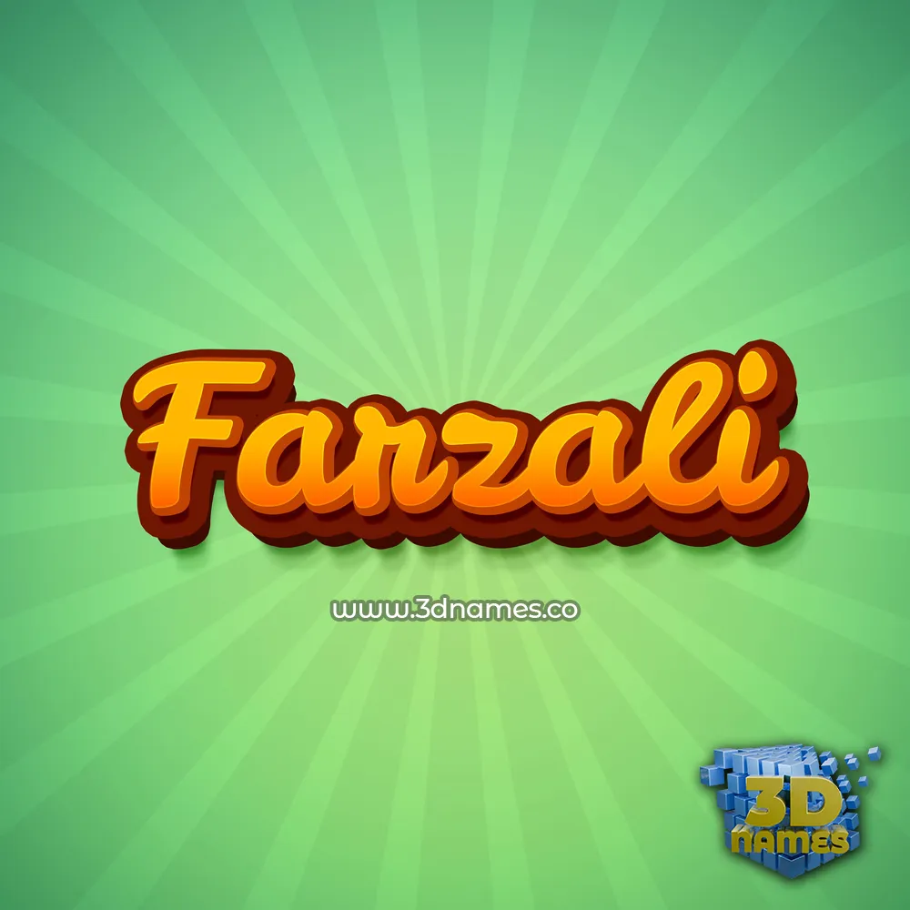 farzali in Green Rays style - 3D name wallpaper