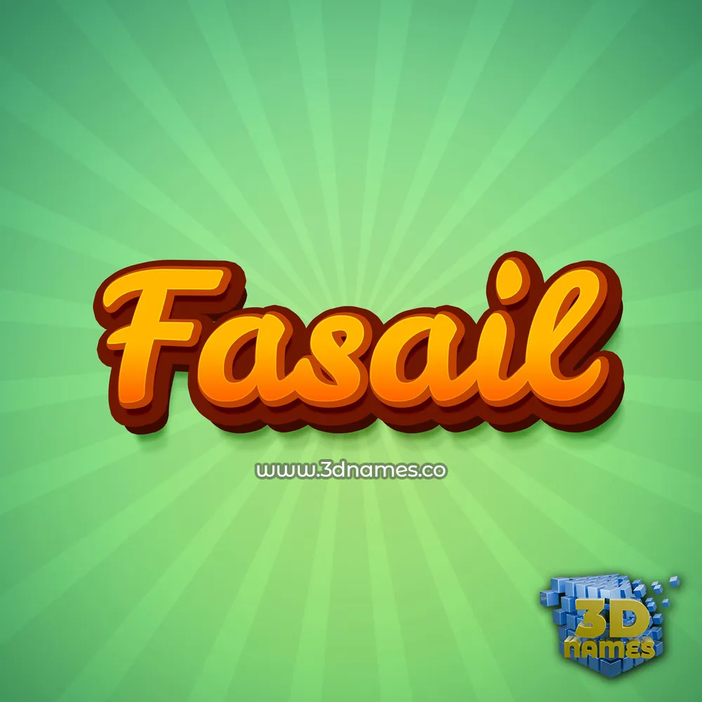fasail in Green Rays style - 3D name wallpaper