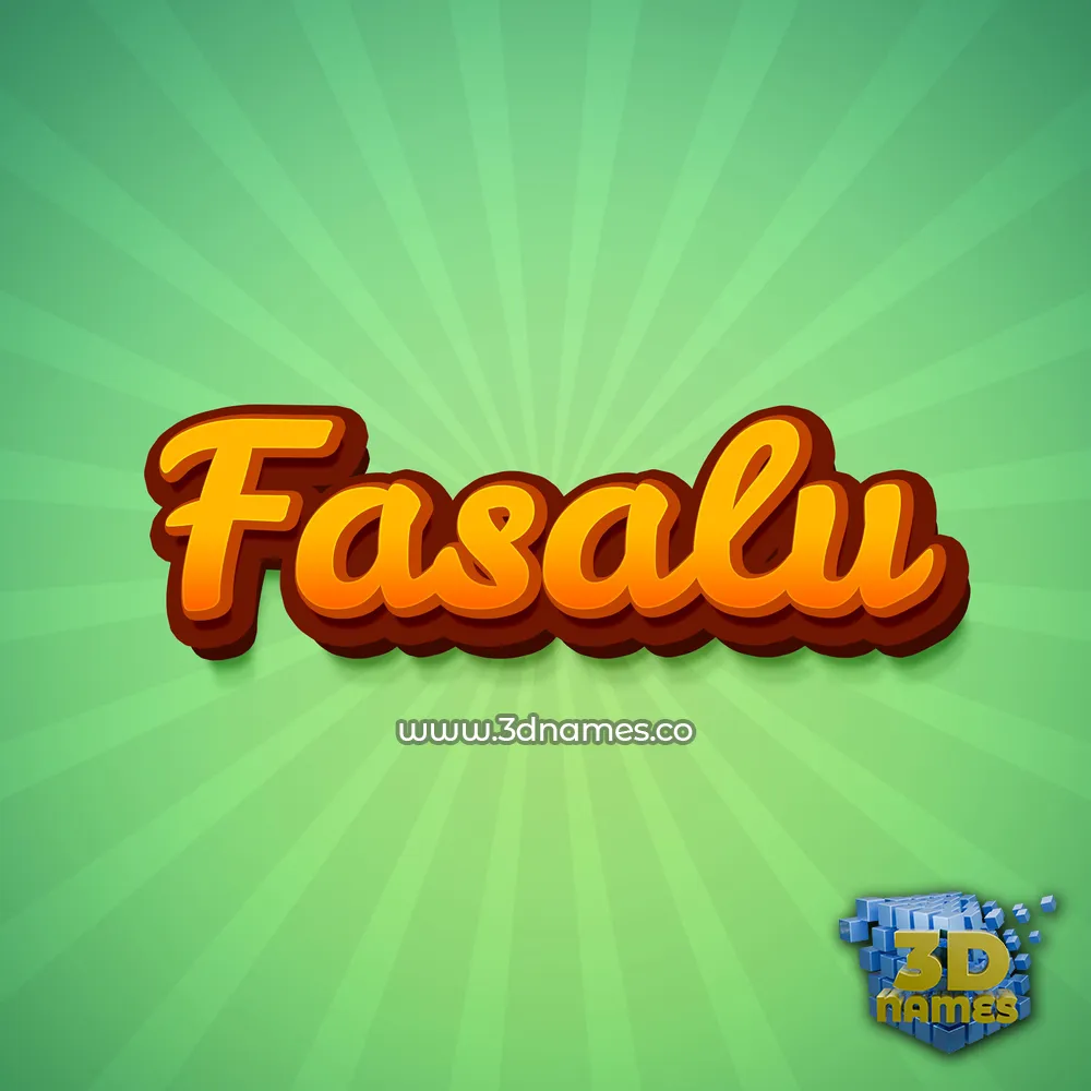 fasalu in Green Rays style - 3D name wallpaper