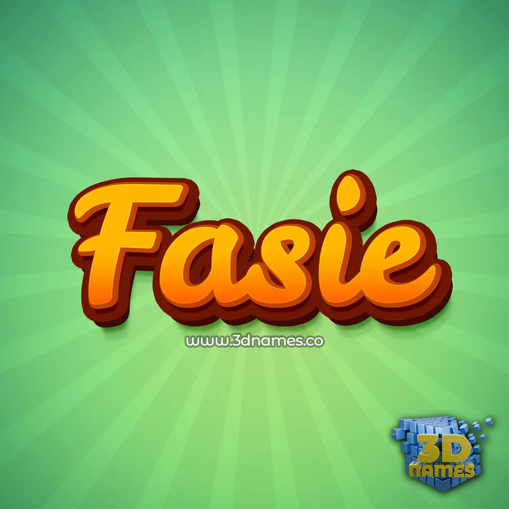 fasie in Green Rays style - 3D name wallpaper