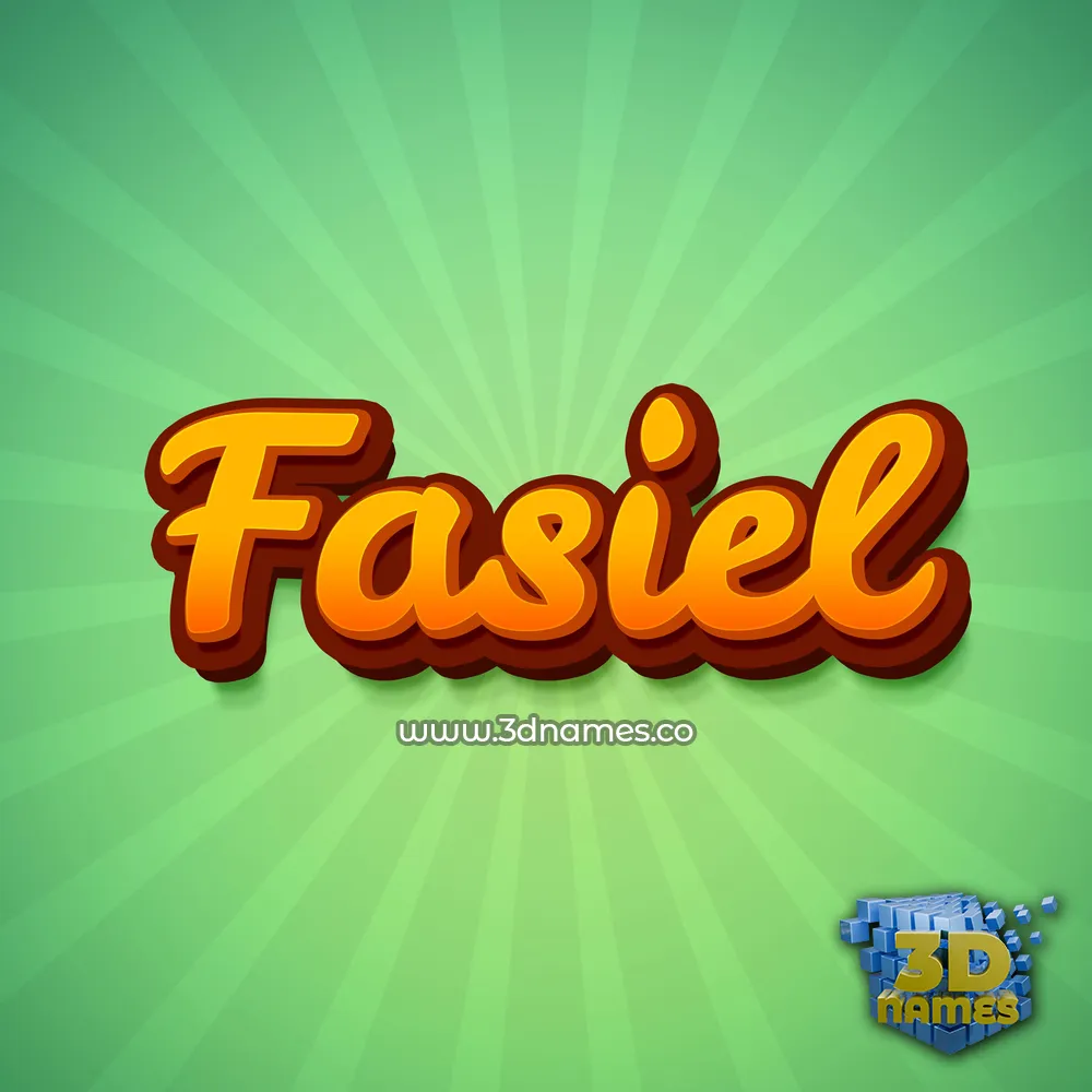 fasiel in Green Rays style - 3D name wallpaper