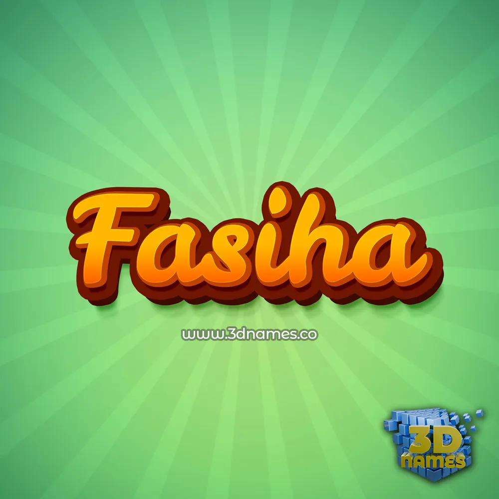 fasiha in Green Rays style - 3D name wallpaper