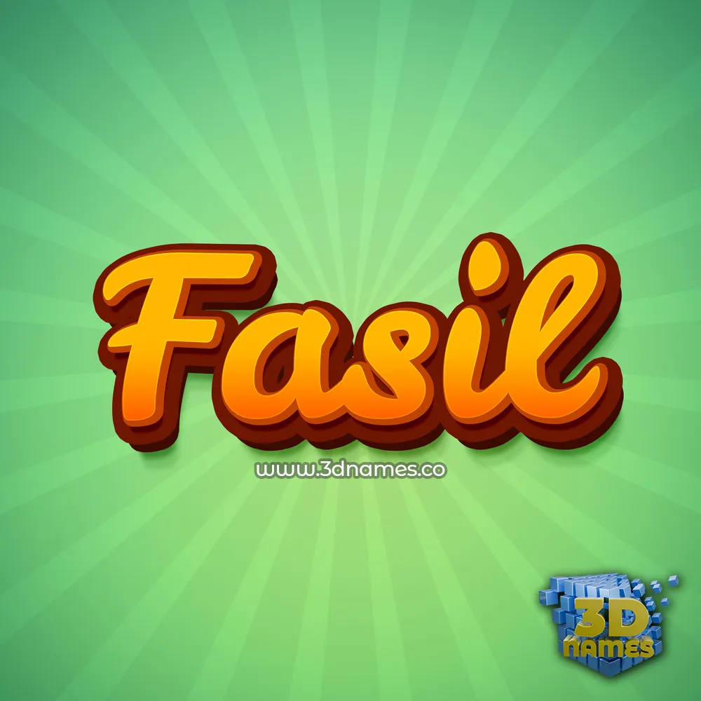 fasil in Green Rays style - 3D name wallpaper