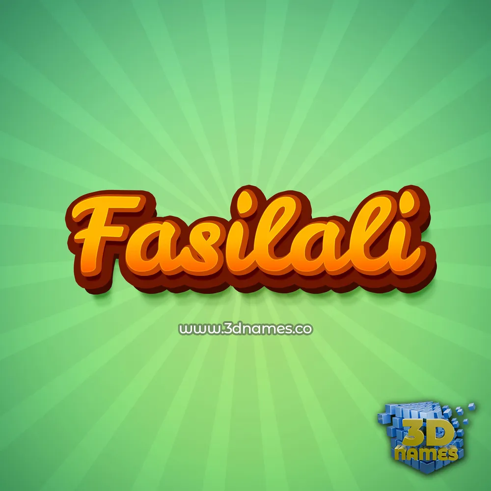 fasilali in Green Rays style - 3D name wallpaper