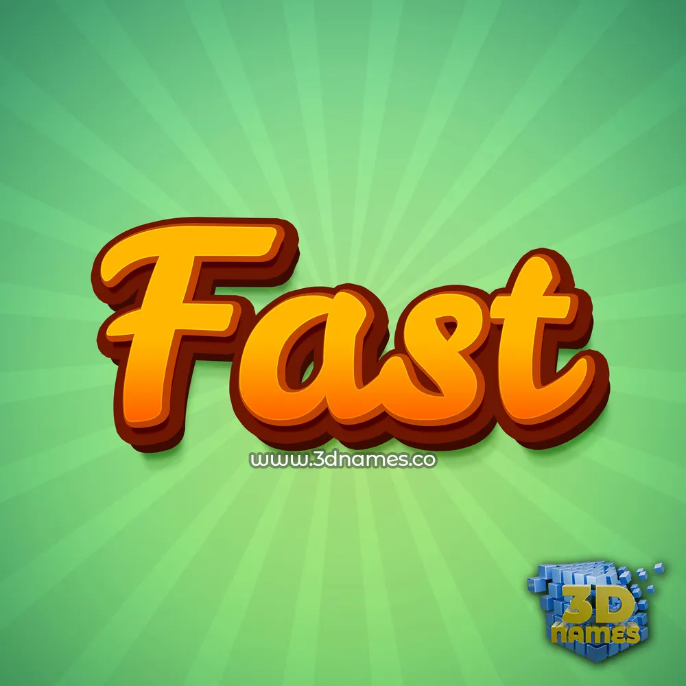 fast in Green Rays style - 3D name wallpaper