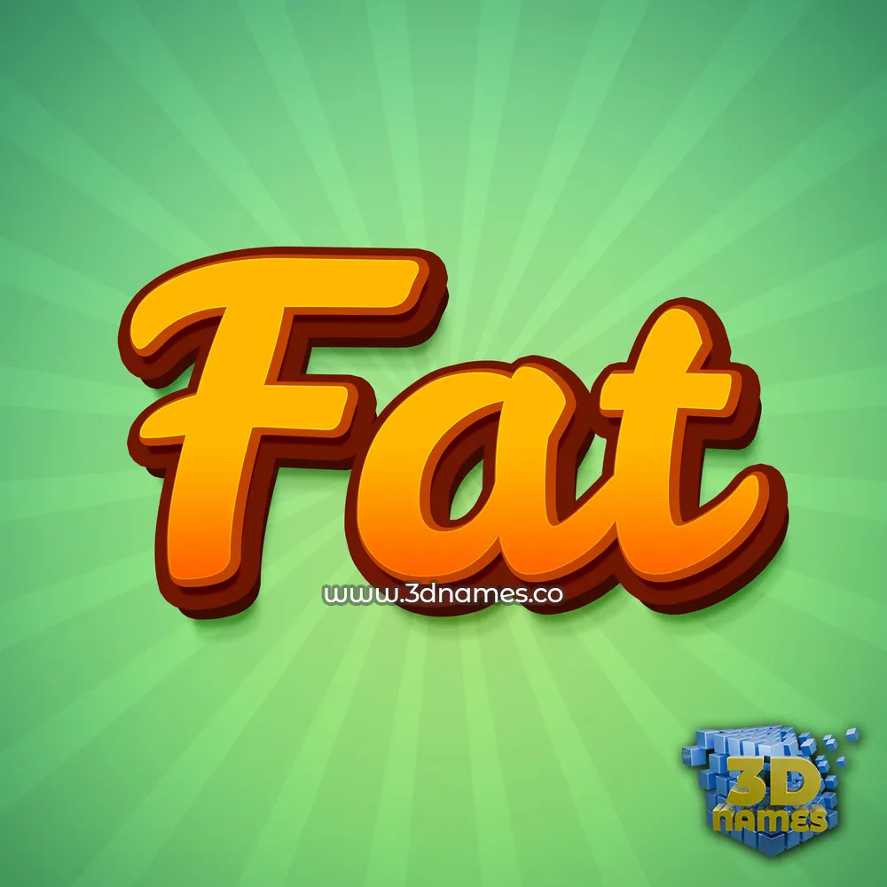 fat in Green Rays style - 3D name wallpaper