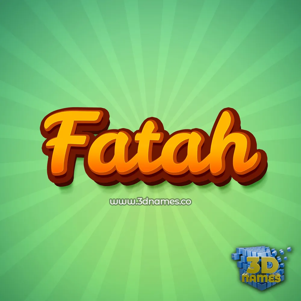fatah in Green Rays style - 3D name wallpaper