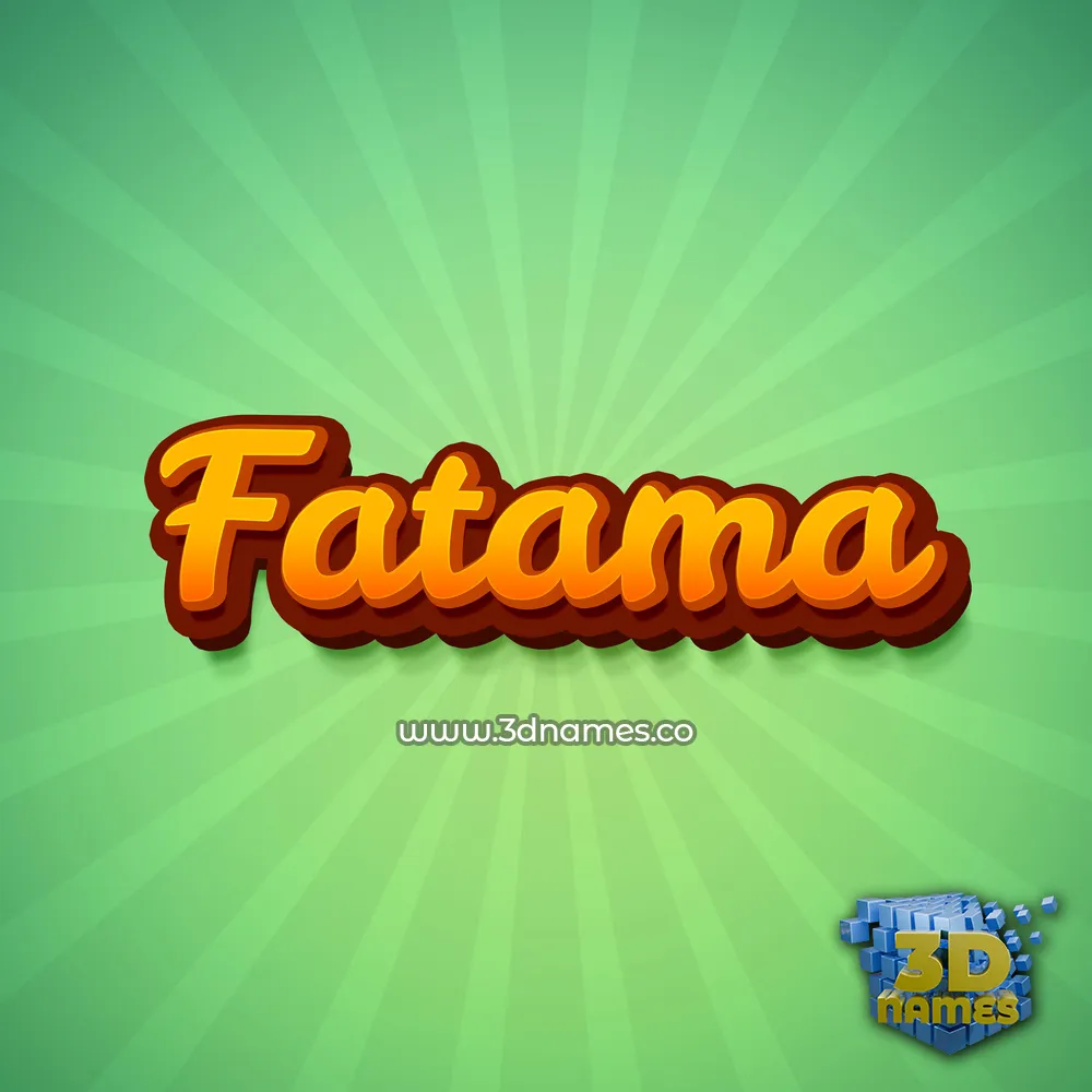 fatama in Green Rays style - 3D name wallpaper