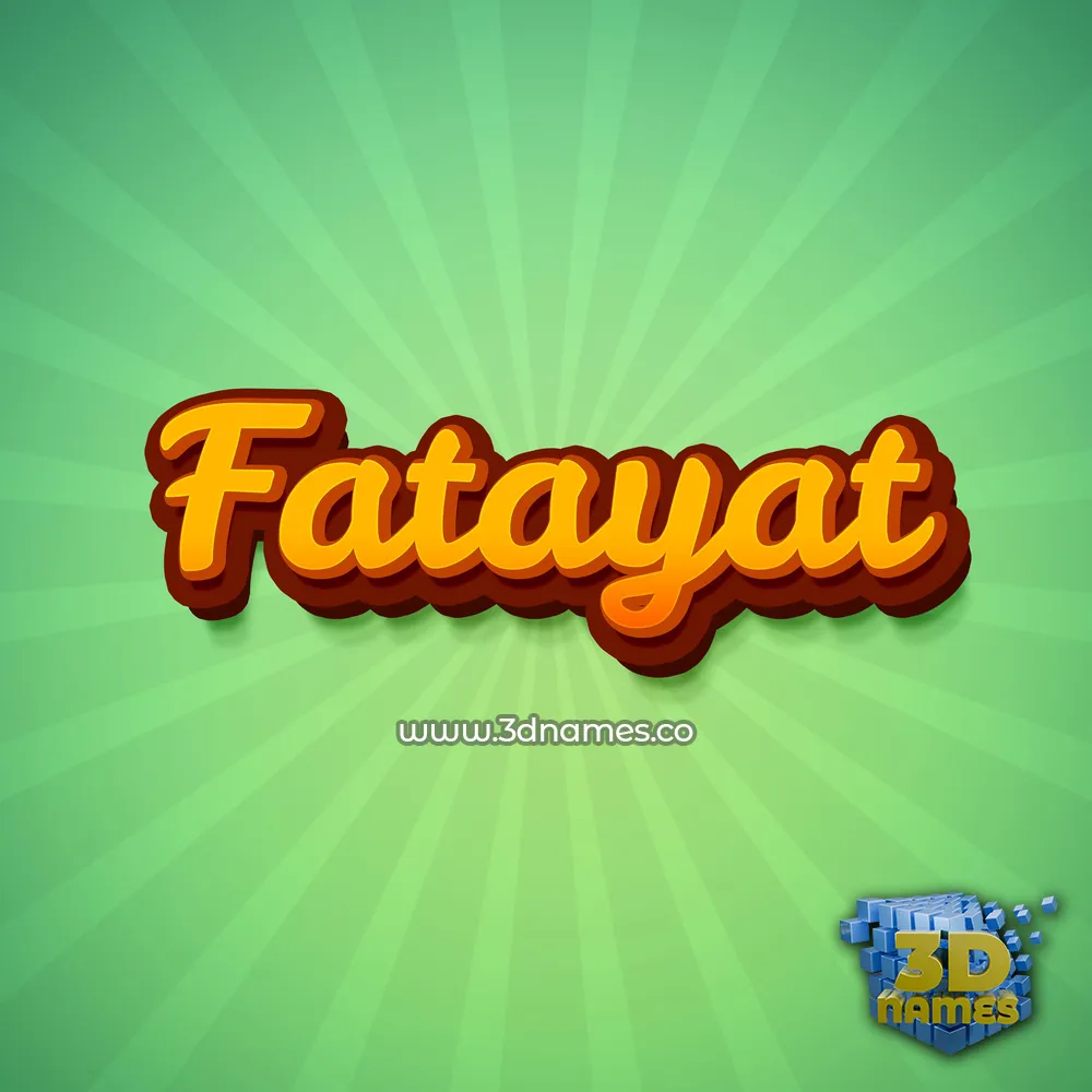 fatayat in Green Rays style - 3D name wallpaper