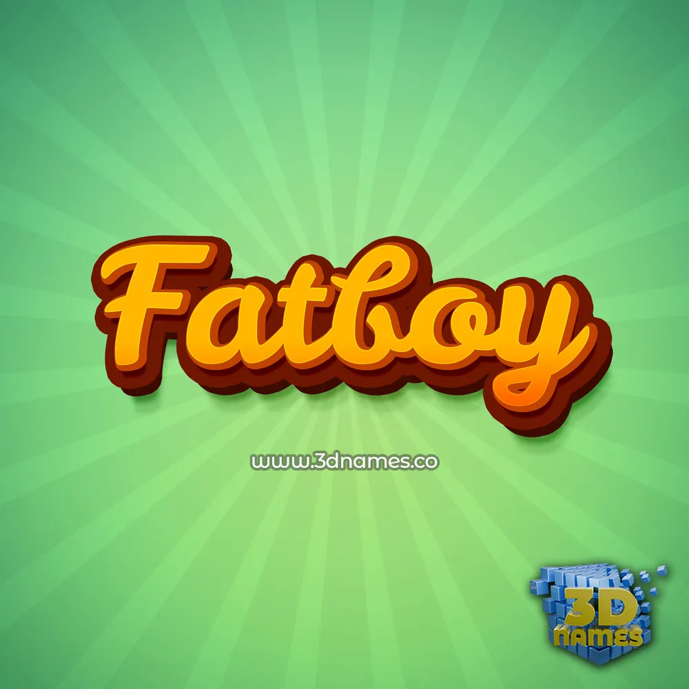 fatboy in Green Rays style - 3D name wallpaper