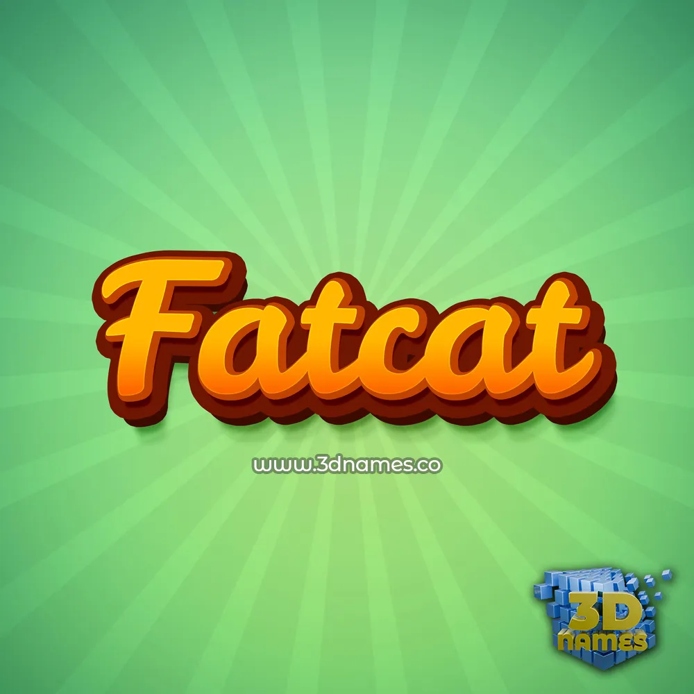 fatcat in Green Rays style - 3D name wallpaper