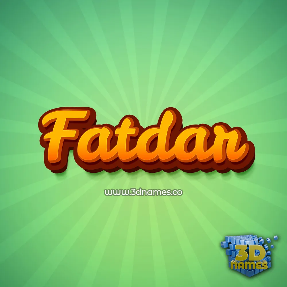 fatdar in Green Rays style - 3D name wallpaper
