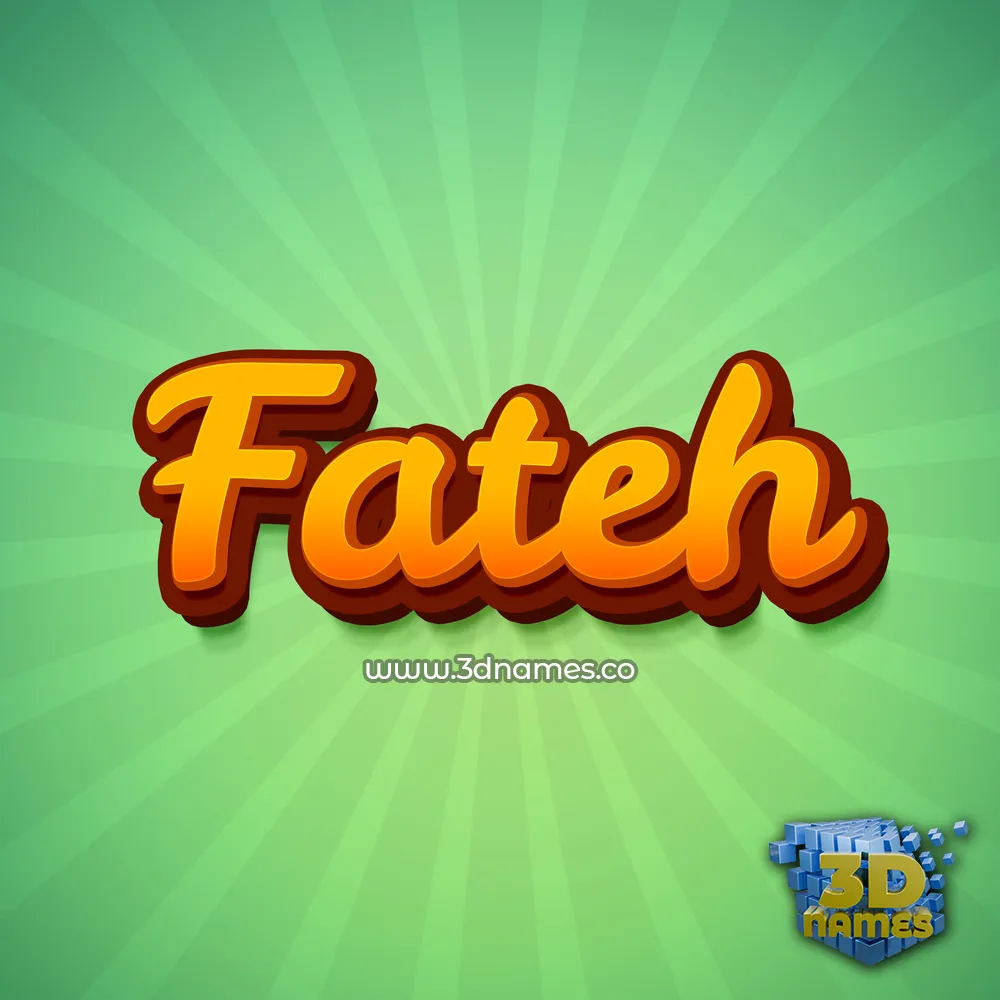 fateh in Green Rays style - 3D name wallpaper