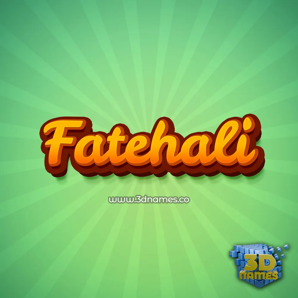 fatehali in Green Rays style - 3D name wallpaper