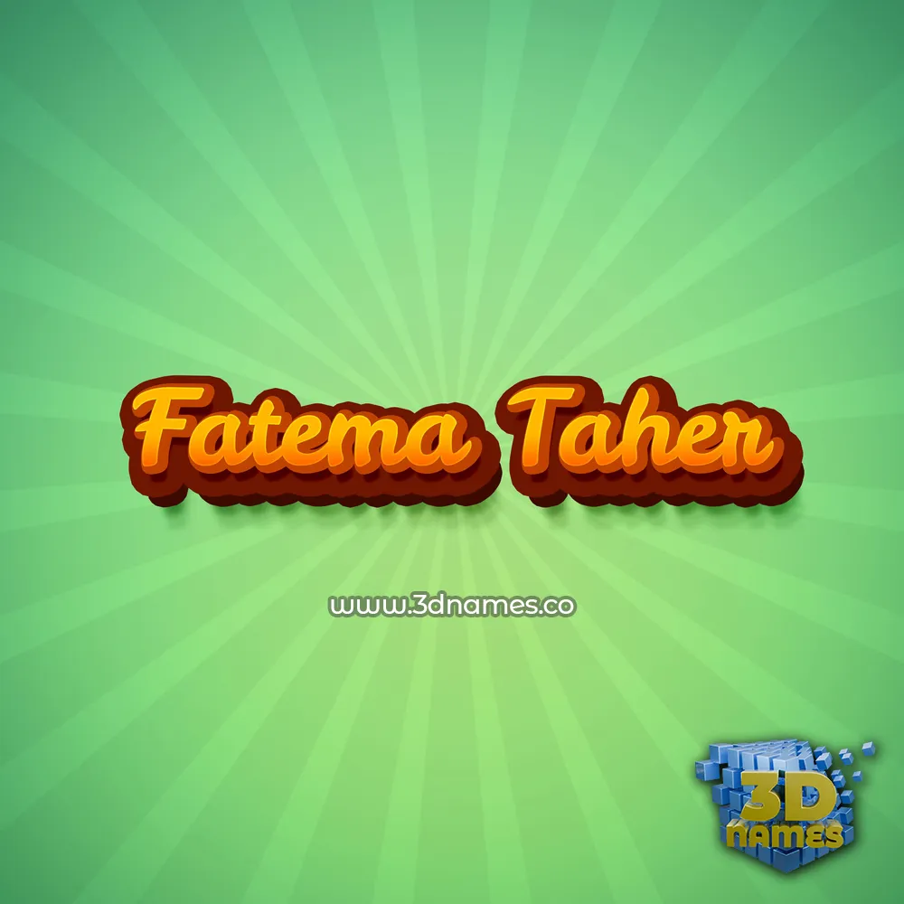 fatema taher in Green Rays style - 3D name wallpaper