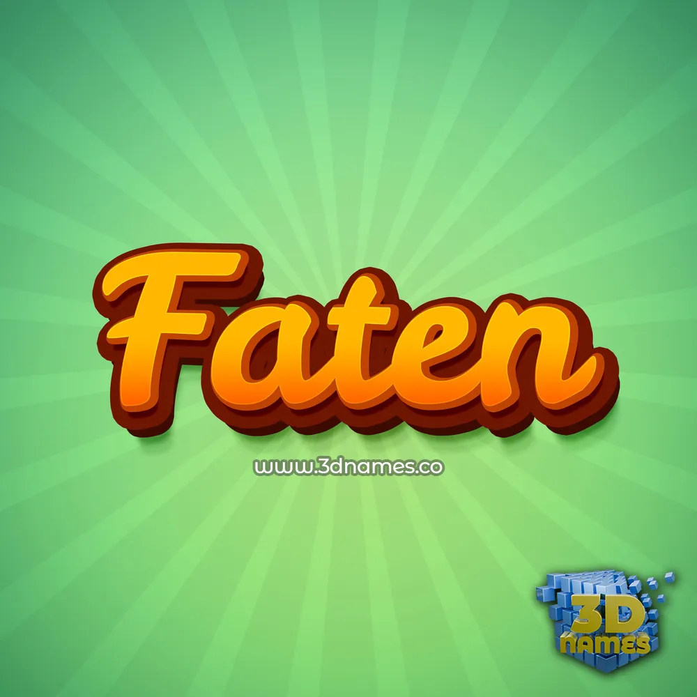 faten in Green Rays style - 3D name wallpaper