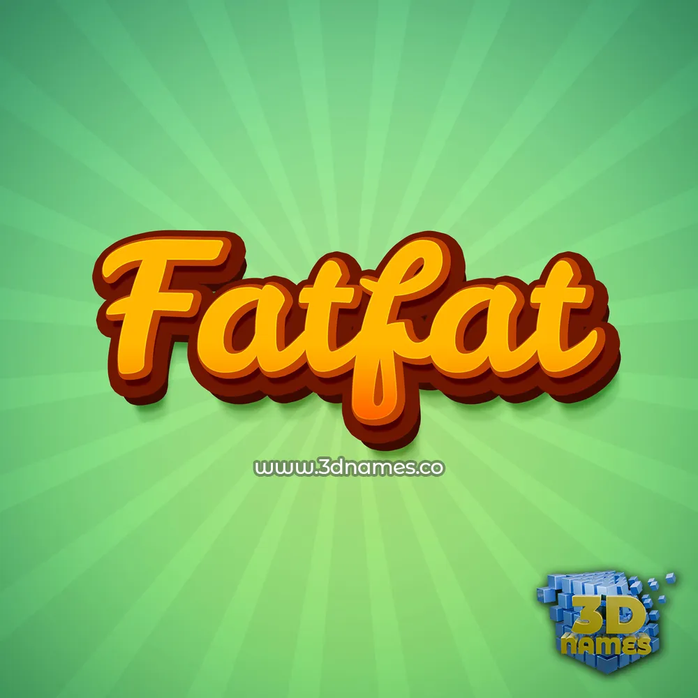fatfat in Green Rays style - 3D name wallpaper