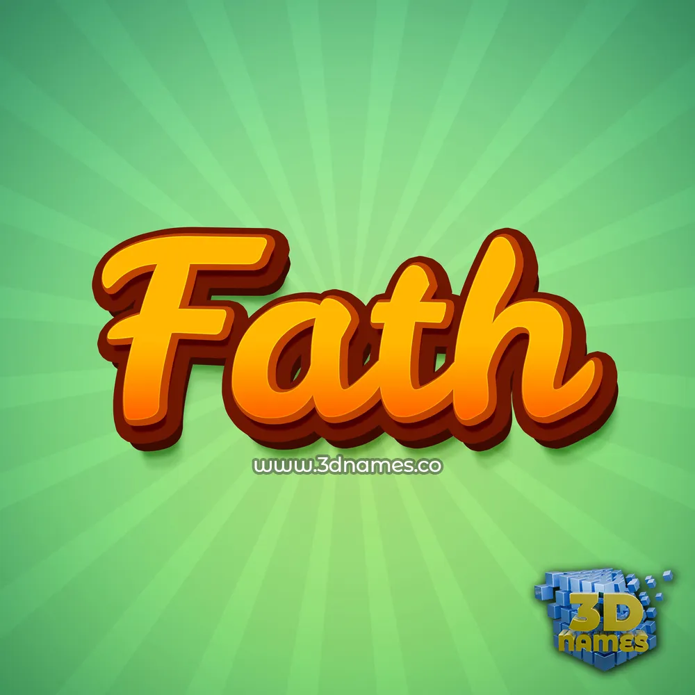 fath in Green Rays style - 3D name wallpaper