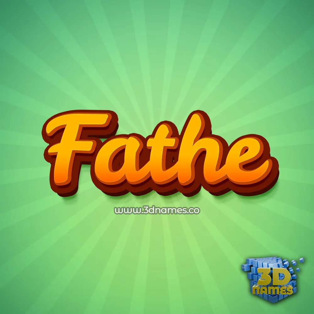 fathe in Green Rays style - 3D name wallpaper