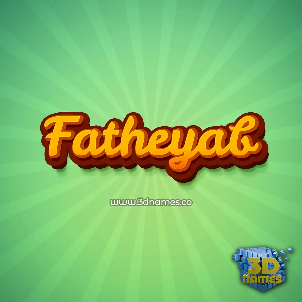 fatheyab in Green Rays style - 3D name wallpaper