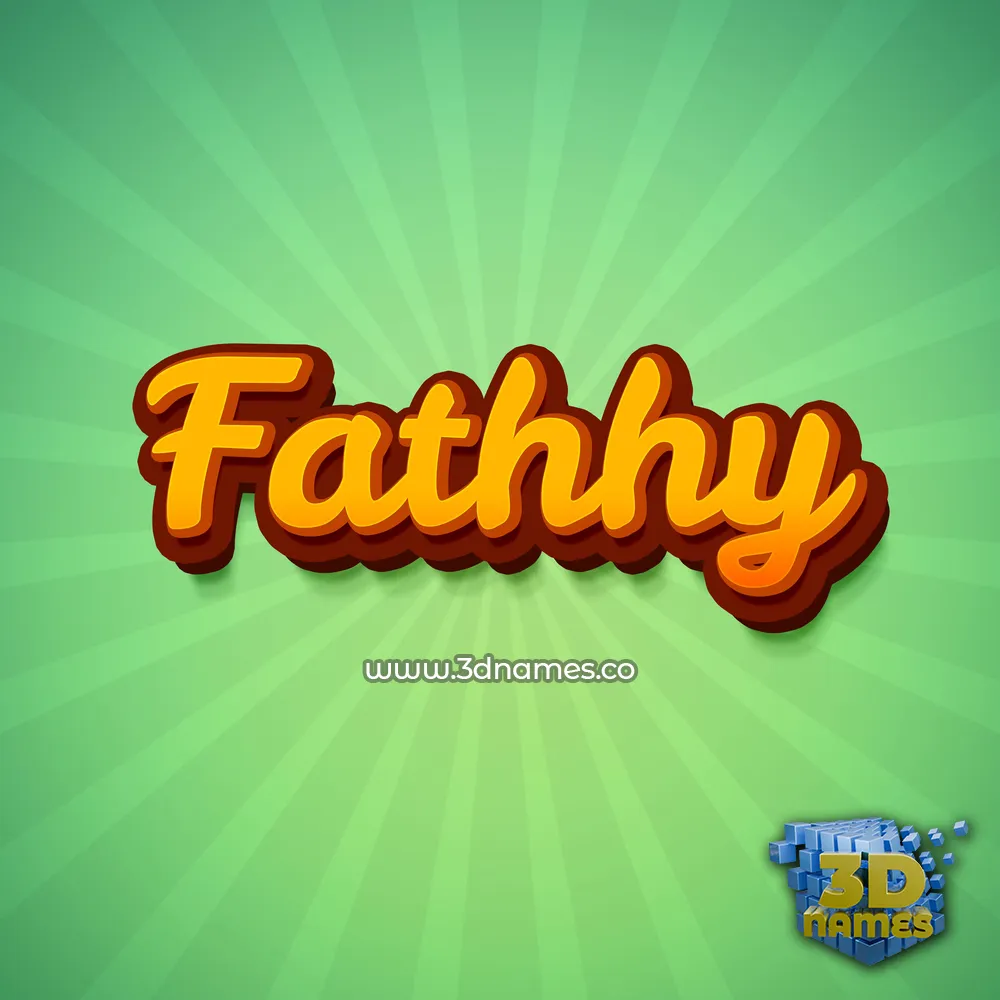 fathhy in Green Rays style - 3D name wallpaper