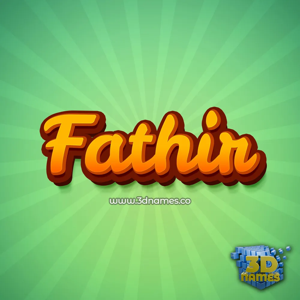 fathir in Green Rays style - 3D name wallpaper
