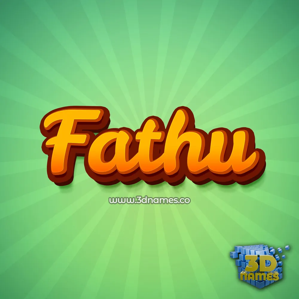fathu in Green Rays style - 3D name wallpaper