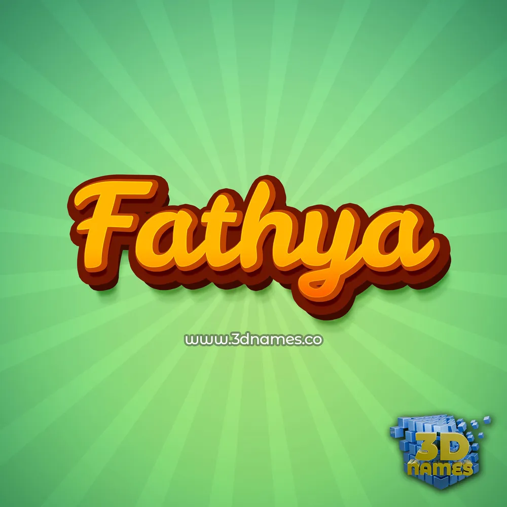 fathya in Green Rays style - 3D name wallpaper