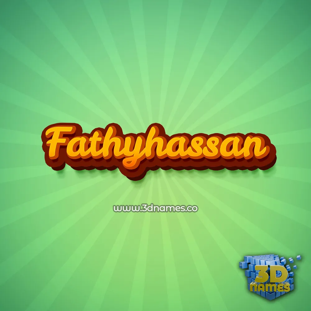 fathyhassan in Green Rays style - 3D name wallpaper