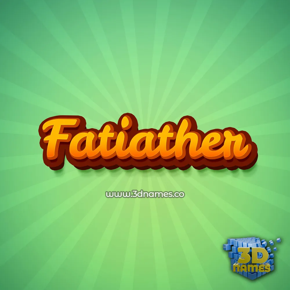 fatiather in Green Rays style - 3D name wallpaper