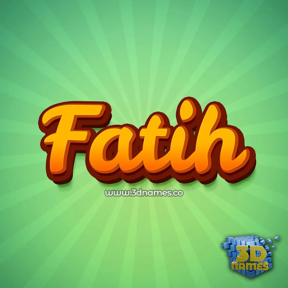 fatih in Green Rays style - 3D name wallpaper
