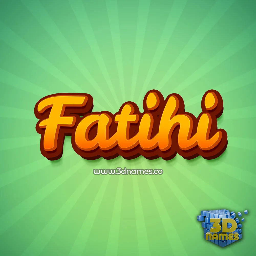 fatihi in Green Rays style - 3D name wallpaper