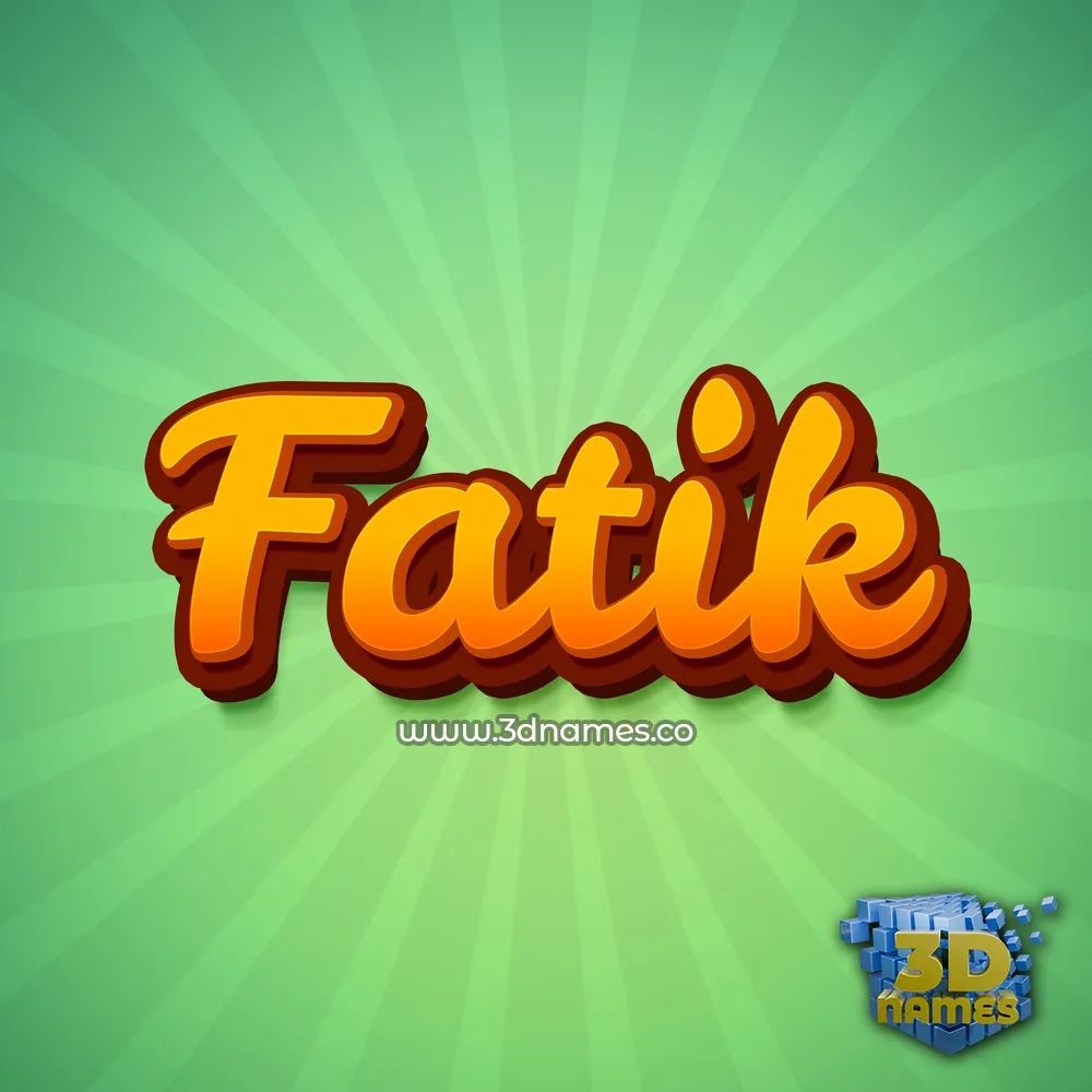 fatik in Green Rays style - 3D name wallpaper
