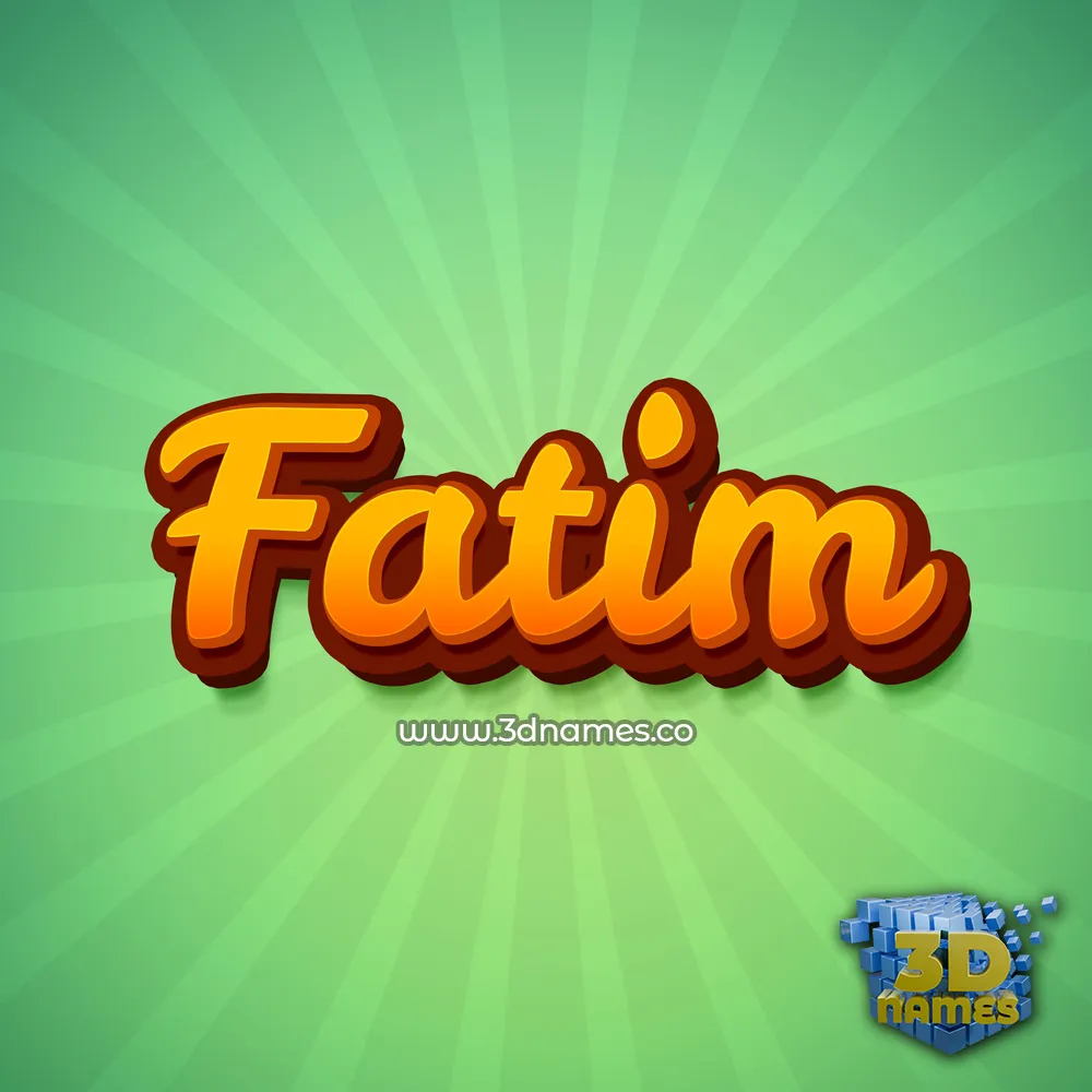 fatim in Green Rays style - 3D name wallpaper