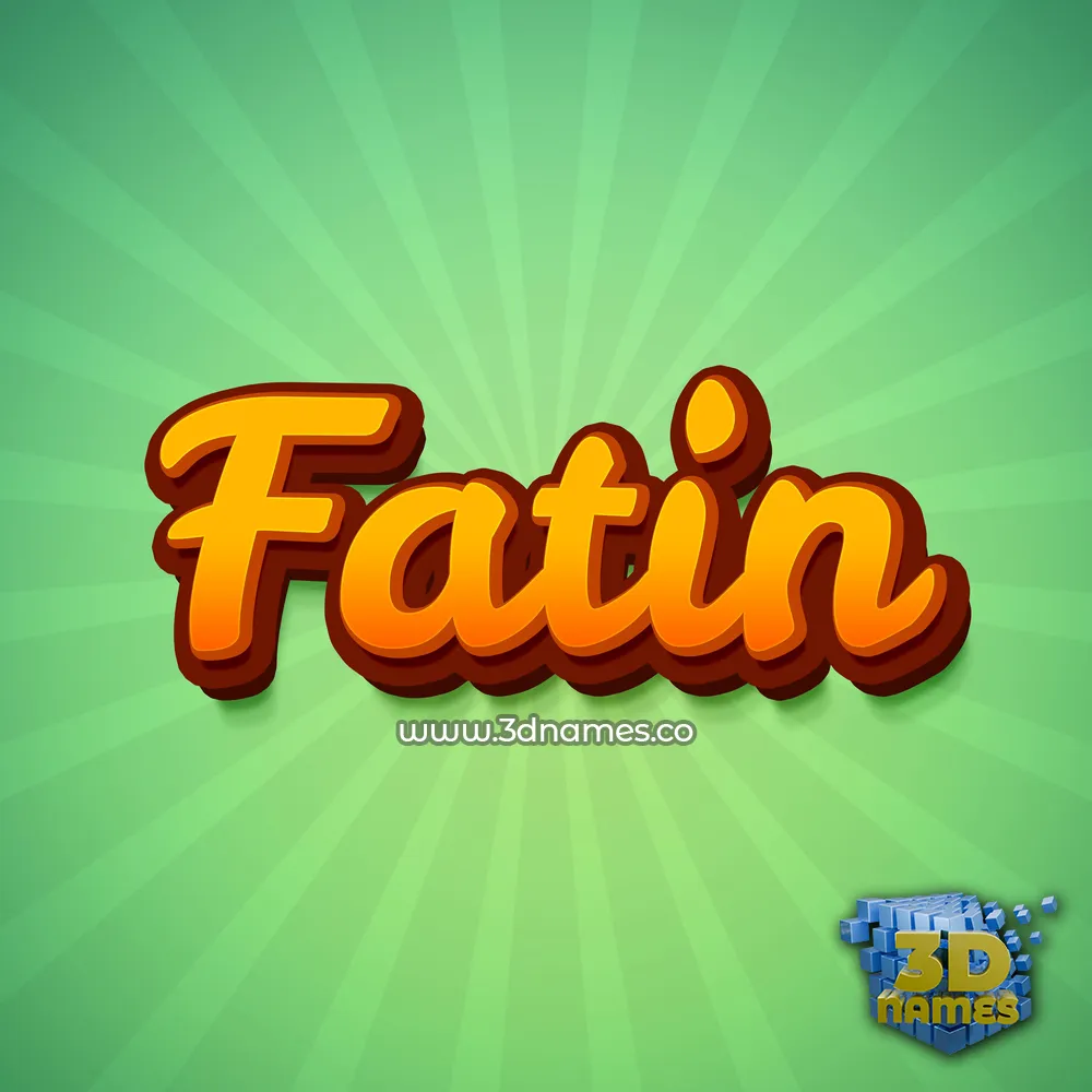 fatin in Green Rays style - 3D name wallpaper