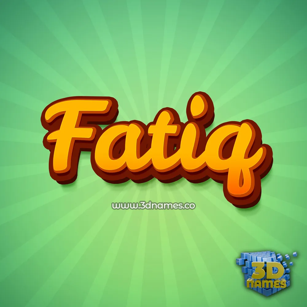 fatiq in Green Rays style - 3D name wallpaper