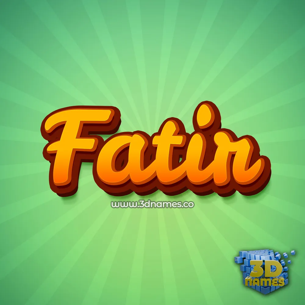 fatir in Green Rays style - 3D name wallpaper