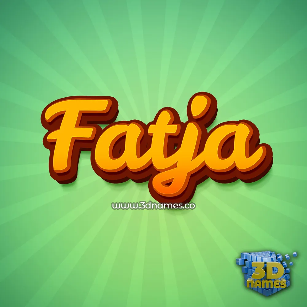 fatja in Green Rays style - 3D name wallpaper