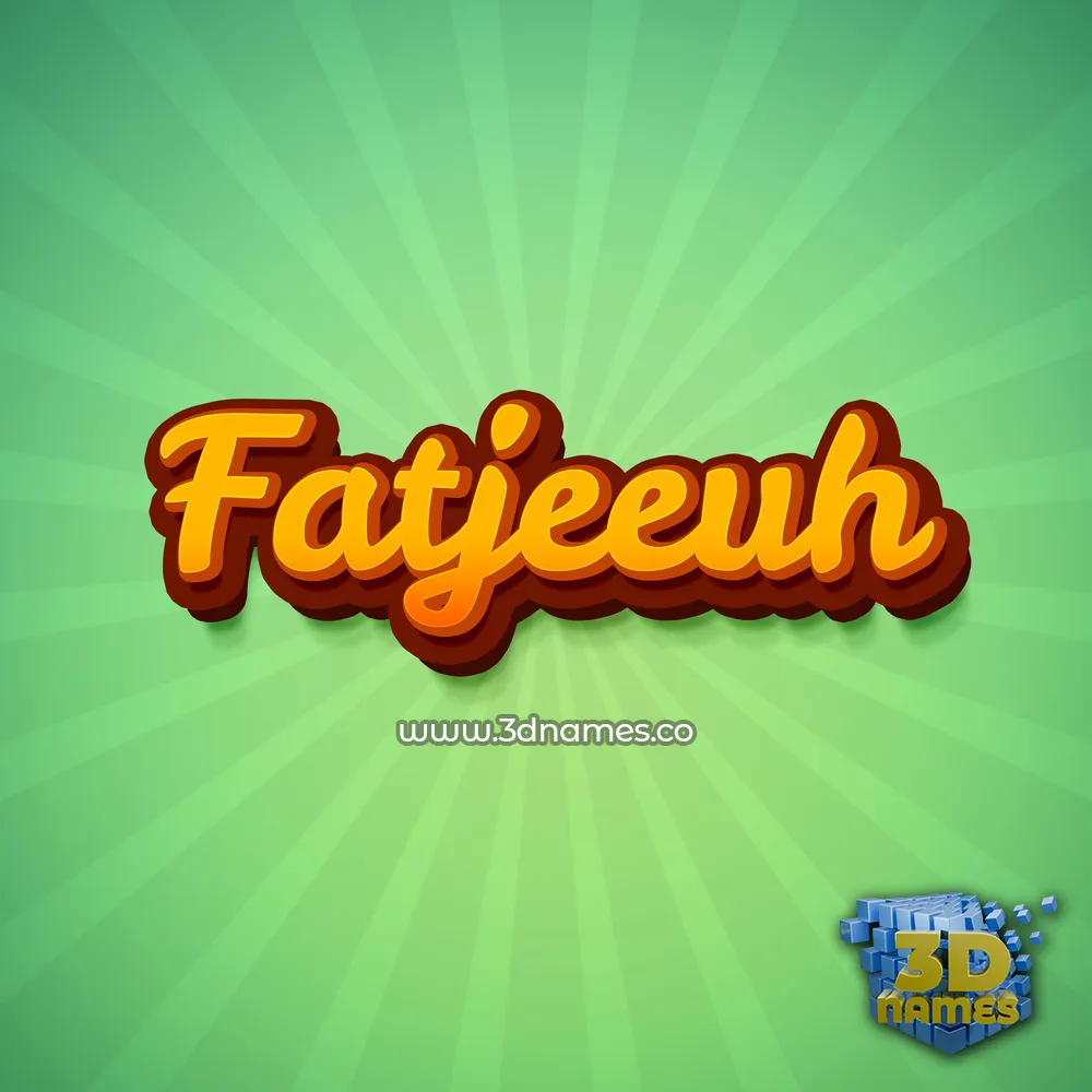fatjeeuh in Green Rays style - 3D name wallpaper