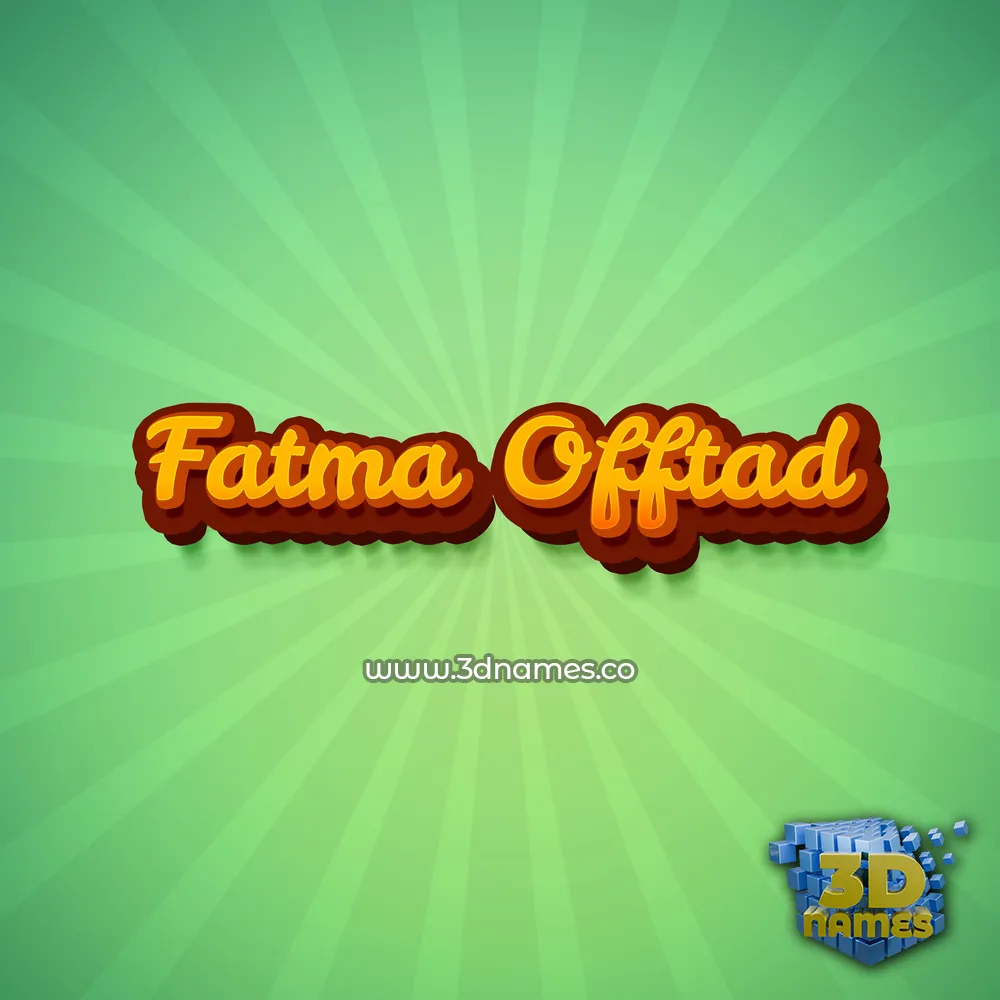 fatma offtad in Green Rays style - 3D name wallpaper